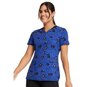 Cherokee Infinity Women's Scrubs Top V-Neck Print CK634 - Wildflower Frenzy XL